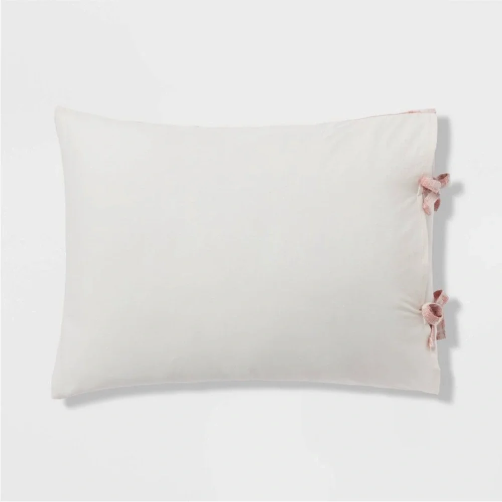 THRESHOLD NWT yarn dye ikat duvet cover & sham set -ivory/mauve -full/queen
